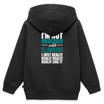 grimpeurs cadeaux - escalade Boulder Bouldering - Sweat Premium à capuche zippé enfant bio - noir - Dos - AI Model Kid Male (0cm)