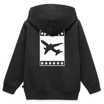 Geschenk Pilot Airline Flugzeug Flieger Jet - Kinder Premium Organic Zip Hoodie - Schwarz - Hinten - AI Model Kid Male (0cm)