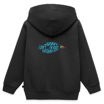 Das ironische Sprichwort Fliegenfischen - Kinder Premium Organic Zip Hoodie - Schwarz - Hinten - AI Model Kid Male (0cm)