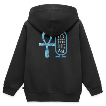anch und kartusche nofretete e 78 - Kinder Premium Organic Zip Hoodie - Schwarz - Hinten - AI Model Kid Male (0cm)