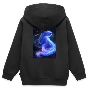 Capybara Fantasy - Kinder Premium Organic Zip Hoodie - Schwarz - Hinten - AI Model Kid Male (0cm)