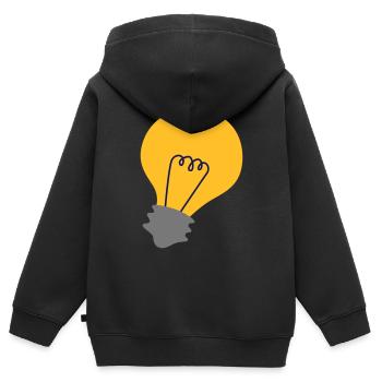 ampoule - Sweat Premium à capuche zippé enfant bio - noir - Dos - AI Model Kid Male (0cm)