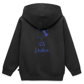 Moewe Emden - Kinder Premium Organic Zip Hoodie - Schwarz - Hinten - AI Model Kid Male (0cm)