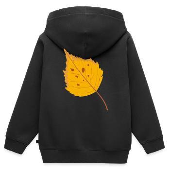 Birkenblatt - Kinder Premium Organic Zip Hoodie - Schwarz - Hinten - AI Model Kid Male (0cm)