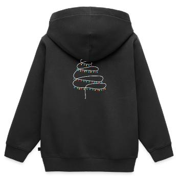 A small Christmas tree - Kids Premium Organic Zip-up Hoodie - black - Back - AI Model Kid Male (0cm)