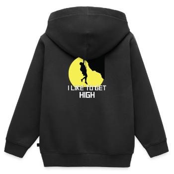 Rock Climbing - Sweat Premium à capuche zippé enfant bio - noir - Dos - AI Model Kid Male (0cm)