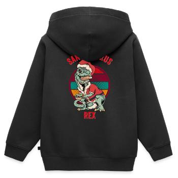 Weihnachten T Rex Dinosaurier santasaurus rex xmas dino - Kinder Premium Organic Zip Hoodie - Schwarz - Hinten - AI Model Kid Male (0cm)