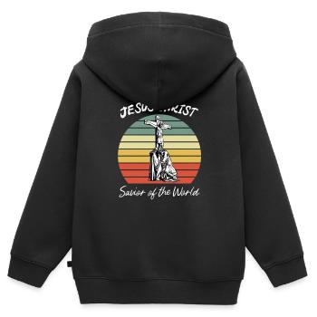 Maria Mutter Jesu, Jungfrau Maria, orthodox - Kinder Premium Organic Zip Hoodie - Schwarz - Hinten - AI Model Kid Male (0cm)