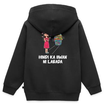 Design de lingerie Fil-Am pour les fiers Pinoys - Sweat Premium à capuche zippé enfant bio - noir - Dos - AI Model Kid Male (0cm)