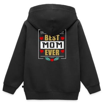Best Mom Ever - Kinder Premium Organic Zip Hoodie - Schwarz - Hinten - AI Model Kid Male (0cm)