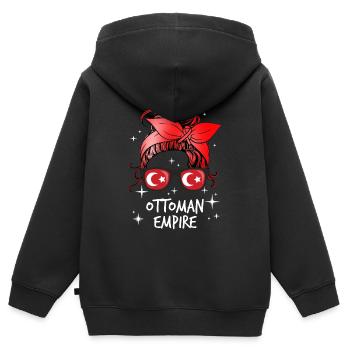 Osmanisches Reich - Kinder Premium Organic Zip Hoodie - Schwarz - Hinten - AI Model Kid Male (0cm)