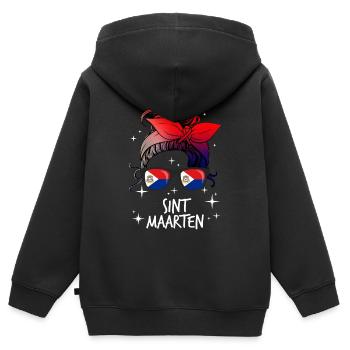 Sint Maarten - Sweat Premium à capuche zippé enfant bio - noir - Dos - AI Model Kid Male (0cm)