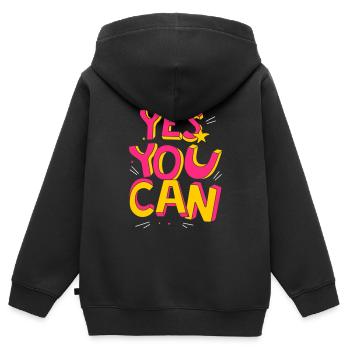 Yes you can - Kinder Premium Organic Zip Hoodie - Schwarz - Hinten - AI Model Kid Male (0cm)