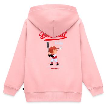 Baseball Kinder Baseball - Kinder Premium Organic Zip Hoodie - Rosa - Hinten - AI Model Kid Female (0cm)
