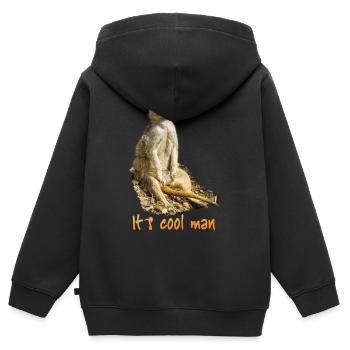 It´s cool man - Kinder Premium Organic Zip Hoodie - Schwarz - Hinten - AI Model Kid Male (0cm)