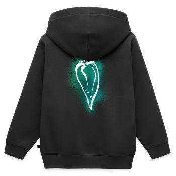 Blacklight Neon Chili - Sweat Premium à capuche zippé enfant bio - noir - Dos - AI Model Kid Male (0cm)