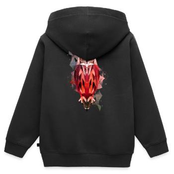 Eule geometrisch - Kinder Premium Organic Zip Hoodie - Schwarz - Hinten - AI Model Kid Male (0cm)