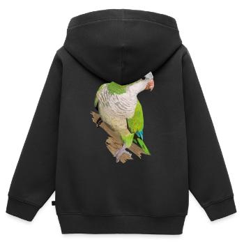 Argentinischer Sittich - Kinder Premium Organic Zip Hoodie - Schwarz - Hinten - AI Model Kid Male (0cm)