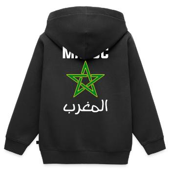 Marokko - Kinder Premium Organic Zip Hoodie - Schwarz - Hinten - AI Model Kid Male (0cm)
