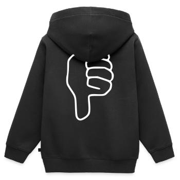 Emoji Daumen runter Skizze schwarz - Kinder Premium Organic Zip Hoodie - Schwarz - Hinten - AI Model Kid Male (0cm)