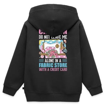 Couture - Sweat Premium à capuche zippé enfant bio - noir - Dos - AI Model Kid Male (0cm)