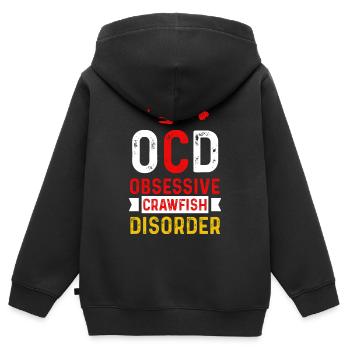 Cancer de la rivière - Sweat Premium à capuche zippé enfant bio - noir - Dos - AI Model Kid Male (0cm)