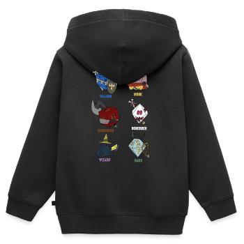 Aventure RPG Dice Fantasy Cadeau - Sweat Premium à capuche zippé enfant bio - noir - Dos - AI Model Kid Male (0cm)