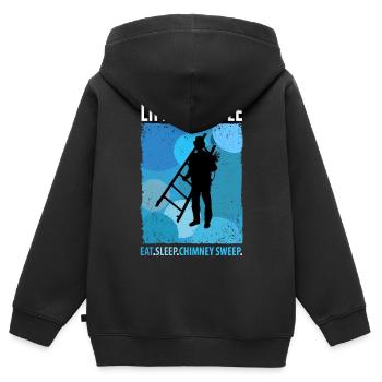 Ramoneur Ramoneur - Sweat Premium à capuche zippé enfant bio - noir - Dos - AI Model Kid Male (0cm)