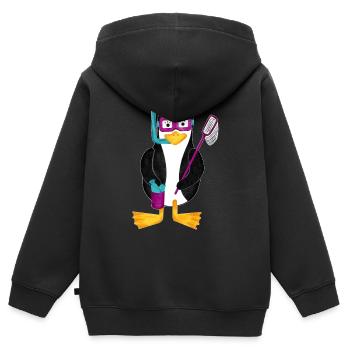 Pinguin Schnorchel Urlaub Ferien Badeurlaub - Kinder Premium Organic Zip Hoodie - Schwarz - Hinten - AI Model Kid Male (0cm)