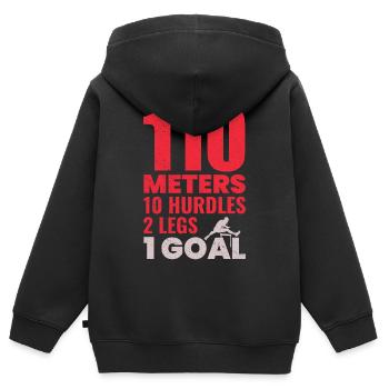 Hürden Hürdenlauf Hürdenläufer Läufer Athleten - Kinder Premium Organic Zip Hoodie - Schwarz - Hinten - AI Model Kid Male (0cm)