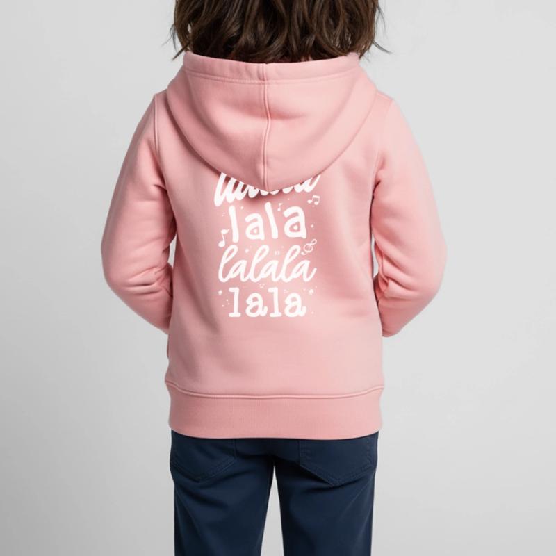 LaLa La Pattern Musical Script Tee Sweat Premium à capuche zippé enfant bio