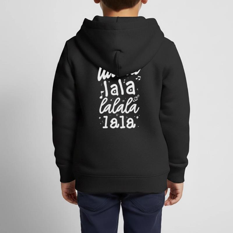 LaLa La Pattern Musical Script Tee Kids Premium Organic Zip-up Hoodie