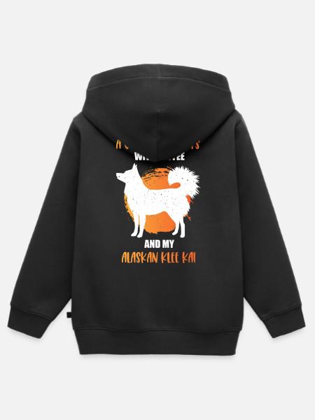 Alaskan Klee Kai - Kinder Premium Organic Zip Hoodie - Schwarz
