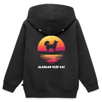 Alaskan Klee Kai - Kinder Premium Organic Zip Hoodie - Schwarz - Hinten - AI Model Kid Male (0cm)