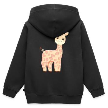 Giraffe Familie Mutter Baby T-Shirt - Kinder Premium Organic Zip Hoodie - Schwarz - Hinten - AI Model Kid Male (0cm)