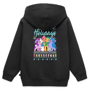 My little Pony Sparkly Holidays - Kinder Premium Organic Zip Hoodie - Schwarz - Hinten - AI Model Kid Male (0cm)