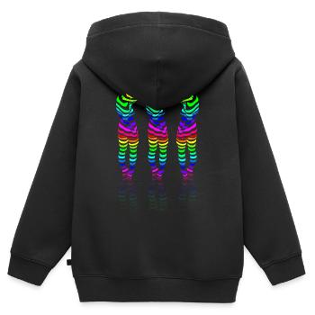 CSD 3girl friends lbgtq+ gay regenbogen party lesb - Kinder Premium Organic Zip Hoodie - Schwarz - Hinten - AI Model Kid Male (0cm)