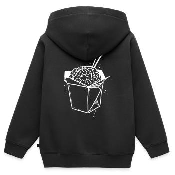 Brainfood1 Inverser - Sweat Premium à capuche zippé enfant bio - noir - Dos - AI Model Kid Male (0cm)