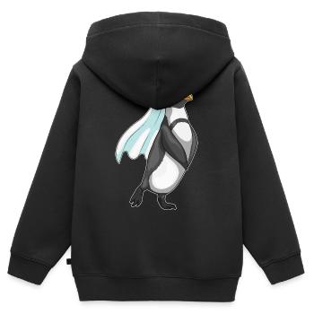 Pinguin Braut Schleier Hochzeit - Kinder Premium Organic Zip Hoodie - Schwarz - Hinten - AI Model Kid Male (0cm)