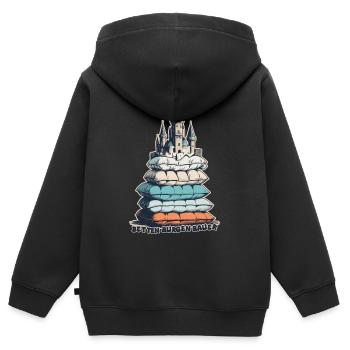 Betten Burgen Bauer - Kinder Premium Organic Zip Hoodie - Schwarz - Hinten - AI Model Kid Male (0cm)