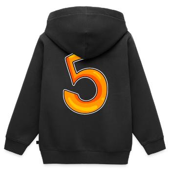 Numéro 5 Numéro - Sweat Premium à capuche zippé enfant bio - noir - Dos - AI Model Kid Male (0cm)