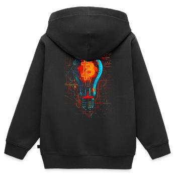 BTC Ampoule - Sweat Premium à capuche zippé enfant bio - noir - Dos - AI Model Kid Male (0cm)
