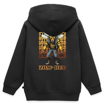 Gruselige Zombie Biene - Kinder Premium Organic Zip Hoodie - Schwarz - Hinten - AI Model Kid Male (0cm)