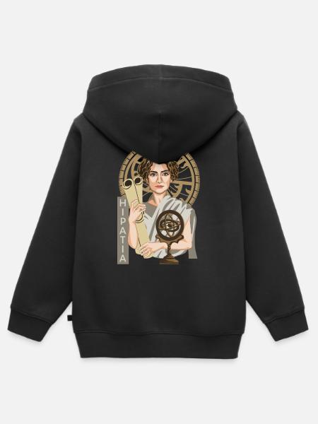 Hypatia van Alexandrië - Kinder Premium zip hoodie biologisch - zwart