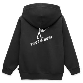 Pilot @ Work - Kinder Premium Organic Zip Hoodie - Schwarz - Hinten - AI Model Kid Male (0cm)