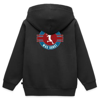 Tennis Tennisspieler Tennisfan Tennisspiel - Kinder Premium Organic Zip Hoodie - Schwarz - Hinten - AI Model Kid Male (0cm)