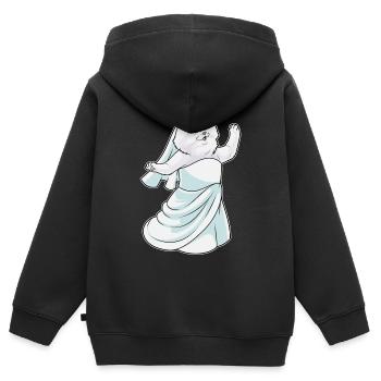 Robe de mariée perse chat de mariée - Sweat Premium à capuche zippé enfant bio - noir - Dos - AI Model Kid Male (0cm)