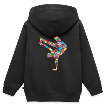 Breakdance Danse Breakdancer Breakdancer Kids - Sweat Premium à capuche zippé enfant bio - noir - Dos - AI Model Kid Male (0cm)
