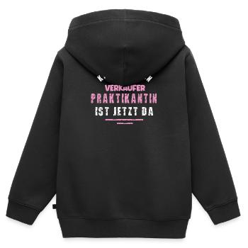 Verkäufer Praktikantin Danke Praktikum Verkauf - Kinder Premium Organic Zip Hoodie - Schwarz - Hinten - AI Model Kid Male (0cm)
