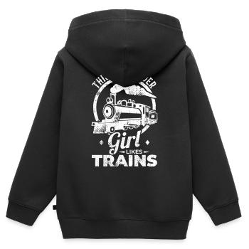 Cheminot - Sweat Premium à capuche zippé enfant bio - noir - Dos - AI Model Kid Male (0cm)
